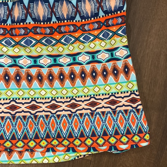 Ellen Tracy Blue Orange Tankini Swim Top Size 10 - Picture 10 of 12